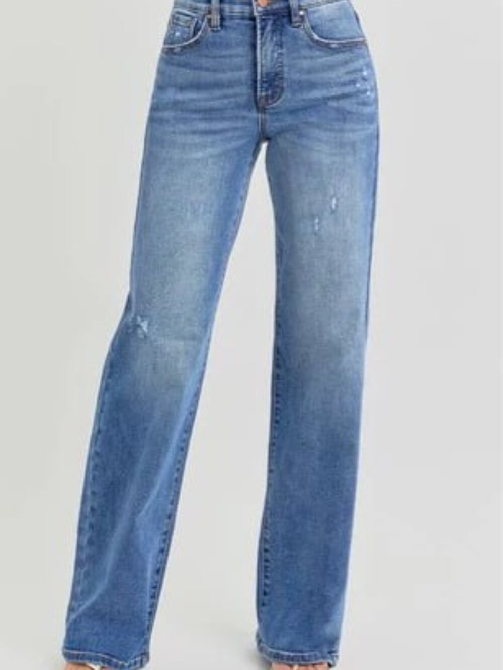 Risen Los Angeles Light Wash High Rise Straight Leg Jeans - 2X